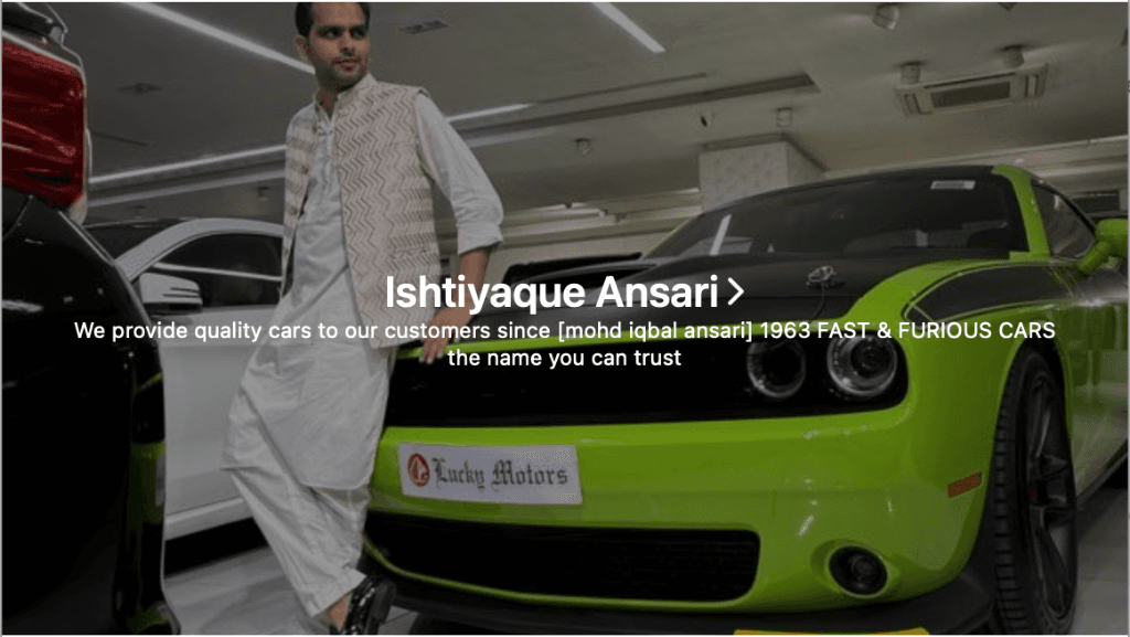 Ishtiyaque Ansari with Dodge Challenger at Fast & Furious Cars