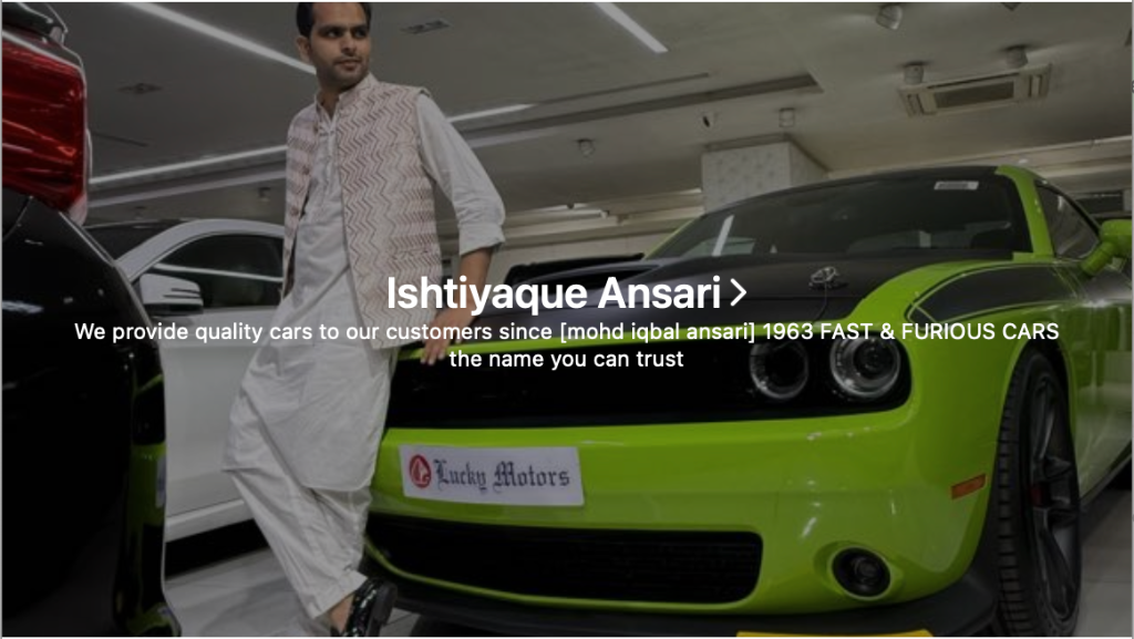 Ishtiyaque Ansari with Dodge Challenger at Fast & Furious Cars